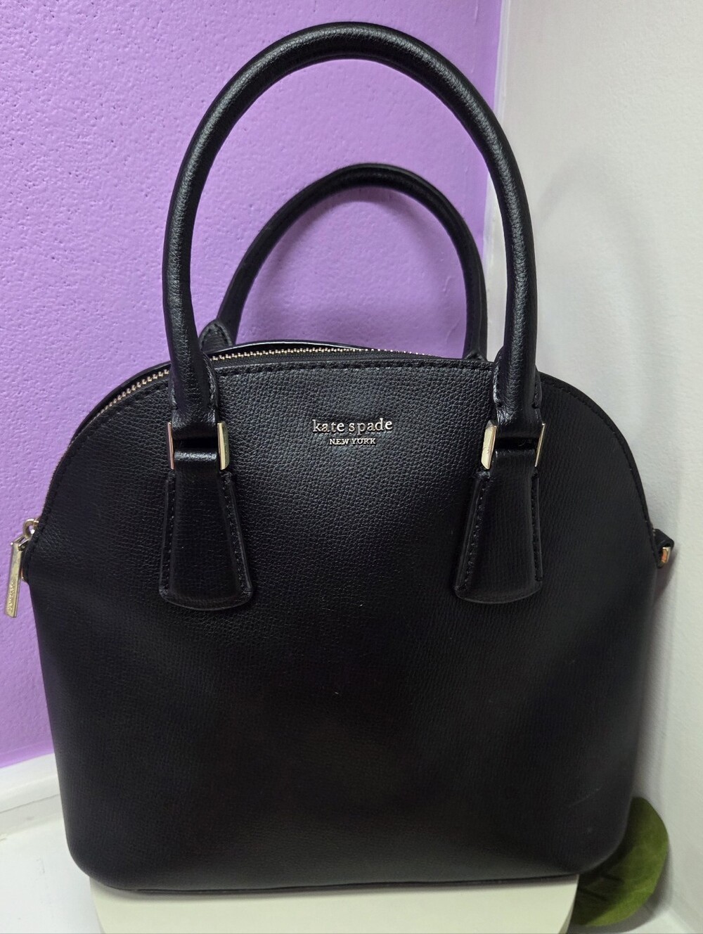 Kate Spade New York Sylvia Large Dome Satchel Handbag (Black)
